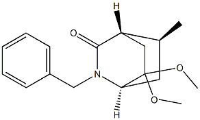 (1R,4S,5S)-2-Benzyl-7,7-dimethoxy-5-methyl-2-azabicyclo[2.2.2]octan-3-one 구조식 이미지