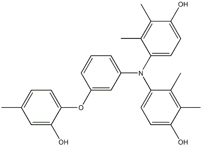 N,N-Bis(4-hydroxy-2,3-dimethylphenyl)-3-(2-hydroxy-4-methylphenoxy)benzenamine 구조식 이미지