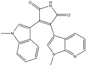 3-(1-Methyl-1H-pyrrolo[2,3-b]pyridin-3-yl)-4-(1-methyl-1H-indol-3-yl)-1H-pyrrole-2,5-dione 구조식 이미지