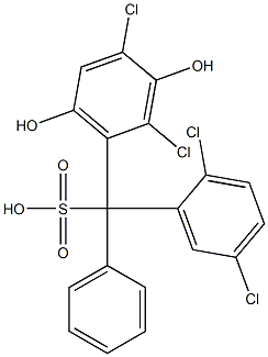 (2,5-Dichlorophenyl)(2,4-dichloro-3,6-dihydroxyphenyl)phenylmethanesulfonic acid 구조식 이미지