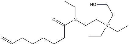 2-[N-Ethyl-N-(7-octenoyl)amino]-N,N-diethyl-N-(2-hydroxyethyl)ethanaminium 구조식 이미지