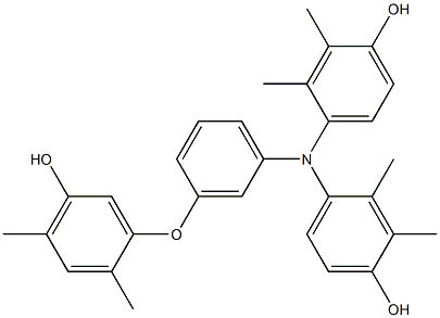 N,N-Bis(4-hydroxy-2,3-dimethylphenyl)-3-(5-hydroxy-2,4-dimethylphenoxy)benzenamine 구조식 이미지