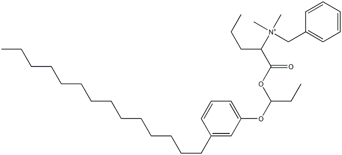 N,N-Dimethyl-N-benzyl-N-[1-[[1-(3-tetradecylphenyloxy)propyl]oxycarbonyl]butyl]aminium Structure