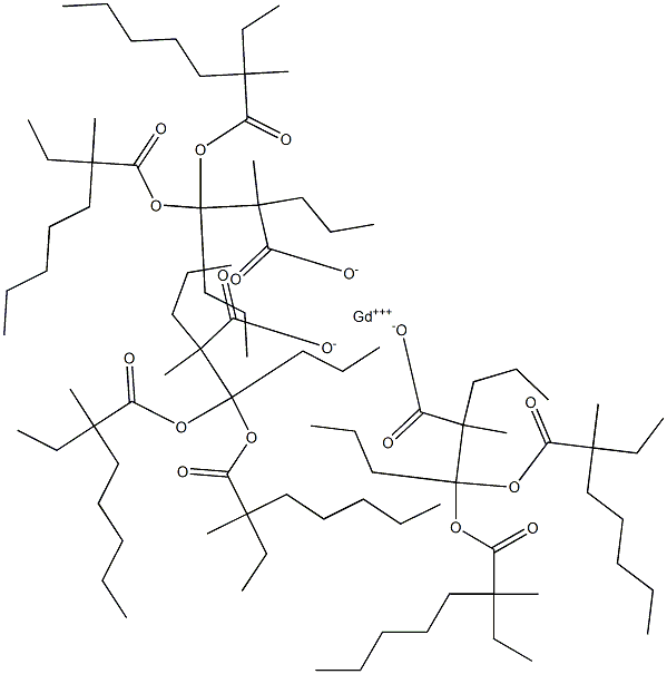 Gadolinium bis(2-ethyl-2-methylheptanoate)(2-methyl-2-propylhexanoate) Structure