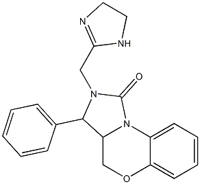3-Phenyl-2,3,3a,4-tetrahydro-2-[(1-imidazolin-2-yl)methyl]-1H-imidazo[5,1-c][1,4]benzoxazin-1-one 구조식 이미지