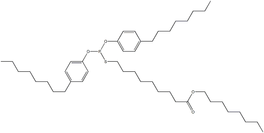 Thiophosphorous acid O,O-bis(4-octylphenyl)S-(9-octyloxy-9-oxononyl) ester 구조식 이미지