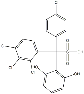 (4-Chlorophenyl)(2,3,4-trichlorophenyl)(2,6-dihydroxyphenyl)methanesulfonic acid 구조식 이미지