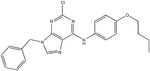 9-Benzyl-2-chloro-6-(4-butoxyphenylamino)-9H-purine 구조식 이미지