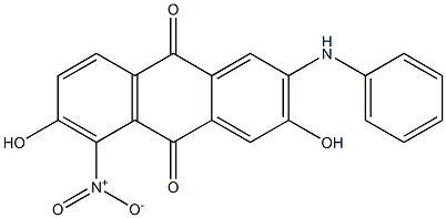 2-Anilino-3,6-dihydroxy-5-nitroanthraquinone 구조식 이미지