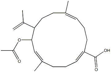 7-Acetoxy-5,11-dimethyl-8-(1-methylethenyl)-1,5,11-cyclotetradecatriene-1-carboxylic acid Structure