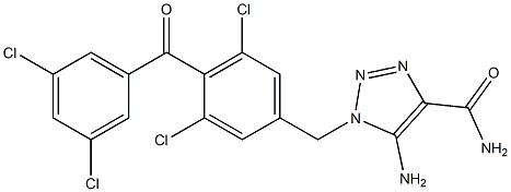 5-Amino-1-[3,5-dichloro-4-(3,5-dichlorobenzoyl)benzyl]-1H-1,2,3-triazole-4-carboxamide 구조식 이미지