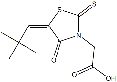 5-(2,2-Dimethylpropylidene)-4-oxo-2-thioxothiazolidine-3-acetic acid 구조식 이미지