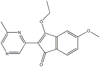 2-(6-Methylpyrazin-2-yl)-3-ethoxy-5-methoxy-1H-inden-1-one 구조식 이미지