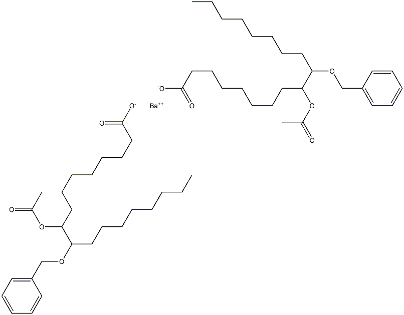 Bis(10-benzyloxy-9-acetyloxystearic acid)barium salt 구조식 이미지