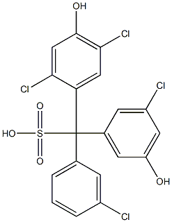 (3-Chlorophenyl)(3-chloro-5-hydroxyphenyl)(2,5-dichloro-4-hydroxyphenyl)methanesulfonic acid 구조식 이미지