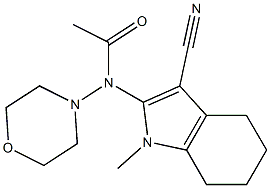 1-Methyl-2-(morpholinoacetylamino)-4,5,6,7-tetrahydro-1H-indole-3-carbonitrile 구조식 이미지