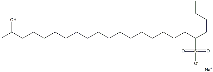 22-Hydroxytricosane-5-sulfonic acid sodium salt Structure