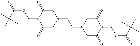 4,4'-Ethylenebis(2,6-dioxopiperazine-1-methanol)bis(trimethylacetate) 구조식 이미지