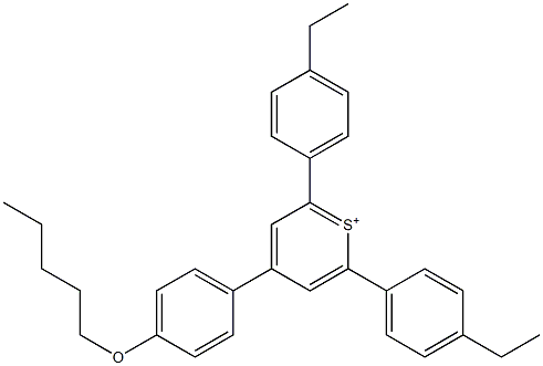 2,6-Bis(4-ethylphenyl)-4-[4-(pentyloxy)phenyl]thiopyrylium Structure