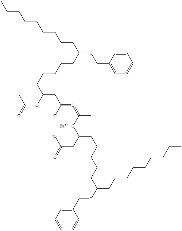 Bis(9-benzyloxy-3-acetyloxystearic acid)barium salt Structure