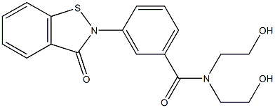 3-[(2,3-Dihydro-3-oxo-1,2-benzisothiazol)-2-yl]-N,N-bis(2-hydroxyethyl)benzamide Structure