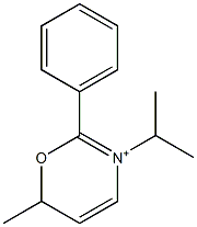 3-Isopropyl-6-methyl-2-phenyl-6H-1,3-oxazin-3-ium 구조식 이미지