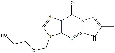 6-Methyl-3-[(2-hydroxyethoxy)methyl]-3H-imidazo[1,2-a]purine-9(5H)-one 구조식 이미지