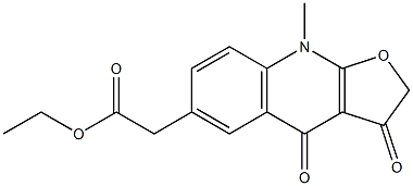 2,3,4,9-Tetrahydro-3,4-dioxo-9-methylfuro[2,3-b]quinoline-6-acetic acid ethyl ester 구조식 이미지