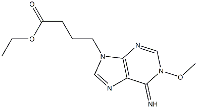 1,6-Dihydro-6-imino-1-methoxy-9H-purine-9-butanoic acid ethyl ester 구조식 이미지