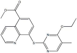 8-[(4-Ethoxy-5-methylpyrimidin-2-yl)thio]quinoline-5-carboxylic acid methyl ester Structure