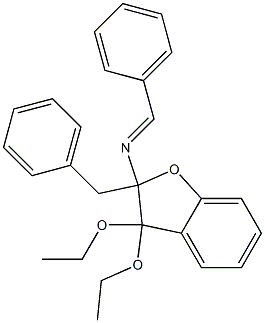 2-Benzyl-3,3-diethoxy-2,3-dihydro-2-benzylideneaminobenzofuran Structure