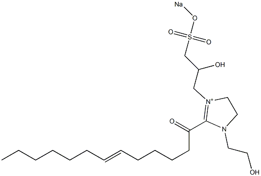 1-(2-Hydroxyethyl)-3-[2-hydroxy-3-(sodiooxysulfonyl)propyl]-2-(6-tridecenoyl)-2-imidazoline-3-ium 구조식 이미지