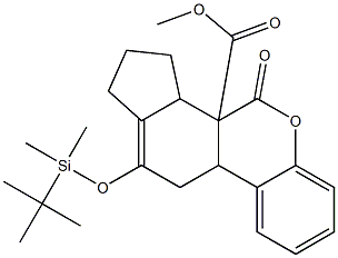 6a,7,10,10a-Tetrahydro-9-[[dimethyl(tert-butyl)silyl]oxy]-6-oxo-7,8-propano-6H-dibenzo[b,d]pyran-6a-carboxylic acid methyl ester 구조식 이미지