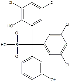 (3,5-Dichlorophenyl)(3,5-dichloro-2-hydroxyphenyl)(3-hydroxyphenyl)methanesulfonic acid 구조식 이미지