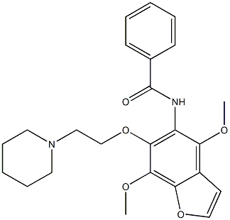 N-[4,7-Dimethoxy-6-(2-piperidinoethoxy)benzofuran-5-yl]benzamide Structure