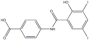 N-[4-Carboxyphenyl]-2-hydroxy-3,5-diiodobenzamide 구조식 이미지