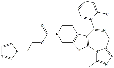 1-Methyl-6-(2-chlorophenyl)-9-[[2-(1H-imidazol-1-yl)ethoxy]carbonyl]-7,8,9,10-tetrahydro-4H-pyrido[4',3':4,5]thieno[3,2-f][1,2,4]triazolo[4,3-a][1,4]diazepine 구조식 이미지