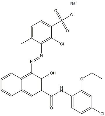 2-Chloro-4-methyl-3-[[3-[[(4-chloro-2-ethoxyphenyl)amino]carbonyl]-2-hydroxy-1-naphtyl]azo]benzenesulfonic acid sodium salt Structure