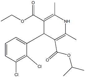 4-(2,3-Dichlorophenyl)-2,6-dimethyl-1,4-dihydro-3,5-pyridinedicarboxylic acid 5-ethyl 3-isopropyl ester 구조식 이미지