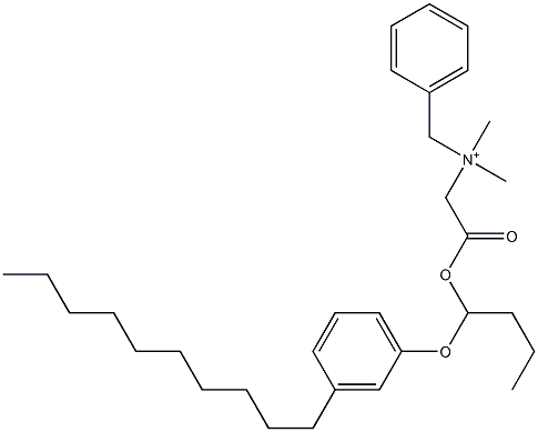 N,N-Dimethyl-N-benzyl-N-[[[1-(3-decylphenyloxy)butyl]oxycarbonyl]methyl]aminium 구조식 이미지