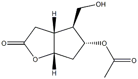 (1S,5R,6S,7R)-7-Acetyloxy-6-(hydroxymethyl)-2-oxabicyclo[3.3.0]octan-3-one 구조식 이미지