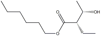 (2S,3S)-2-Ethyl-3-hydroxybutyric acid hexyl ester 구조식 이미지