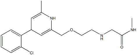 2-[[2-((Methylcarbamoylmethyl)amino)ethoxy]methyl]-4-(2-chlorophenyl)-6-methyl-1,4-dihydropyridine 구조식 이미지