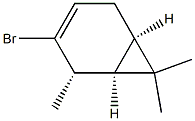 (1R,2S,6R)-2,7,7-Trimethyl-3-bromobicyclo[4.1.0]hept-3-ene Structure