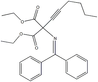 2-[(Diphenylmethylene)amino]-2-(1-hexynyl)malonic acid diethyl ester 구조식 이미지