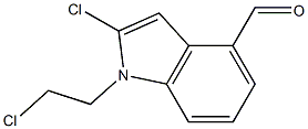 1-(2-Chloroethyl)-2-chloro-1H-indole-4-carbaldehyde 구조식 이미지