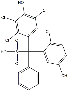 (2-Chloro-5-hydroxyphenyl)(2,3,5-trichloro-4-hydroxyphenyl)phenylmethanesulfonic acid Structure