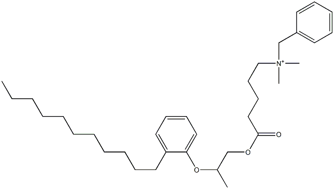 N,N-Dimethyl-N-benzyl-N-[4-[[2-(2-undecylphenyloxy)propyl]oxycarbonyl]butyl]aminium 구조식 이미지