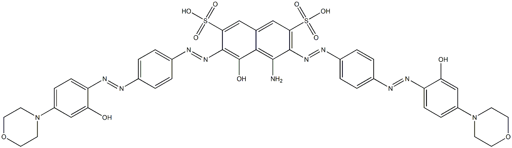 4-Amino-5-hydroxy-3,6-bis[[4-[(2-hydroxy-4-morpholinophenyl)azo]phenyl]azo]-2,7-naphthalenedisulfonic acid Structure