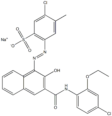 3-Chloro-4-methyl-6-[[3-[[(4-chloro-2-ethoxyphenyl)amino]carbonyl]-2-hydroxy-1-naphtyl]azo]benzenesulfonic acid sodium salt Structure